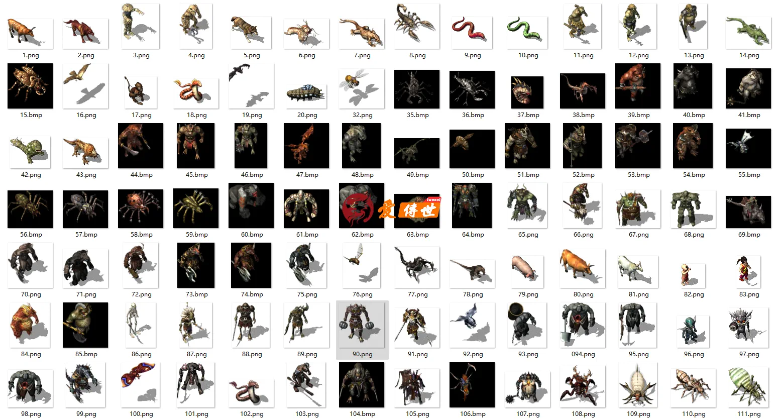 187个神途怪物素材带偏移文件