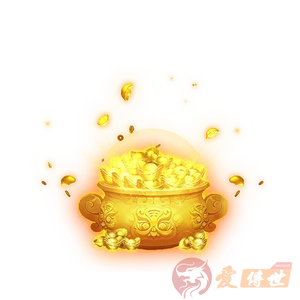 聚宝盆和发财树的动态特效素材-爱传世